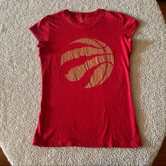 Red Toronto Raptors NBA Logo T Shirt - Picture 3 of 9